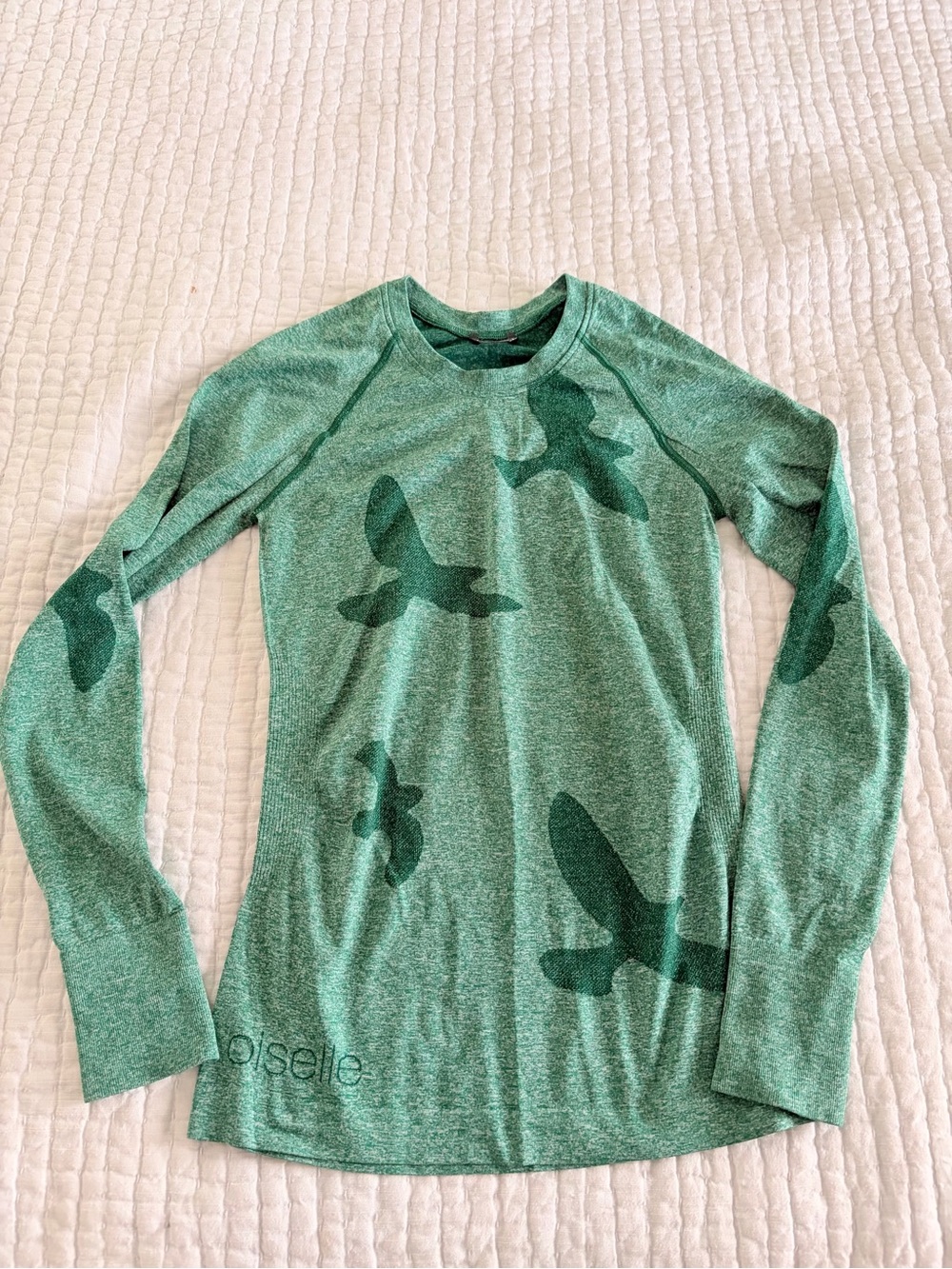 Oiselle Seamless Flyte Long Sleeve Running Top| Heathered Green | Small